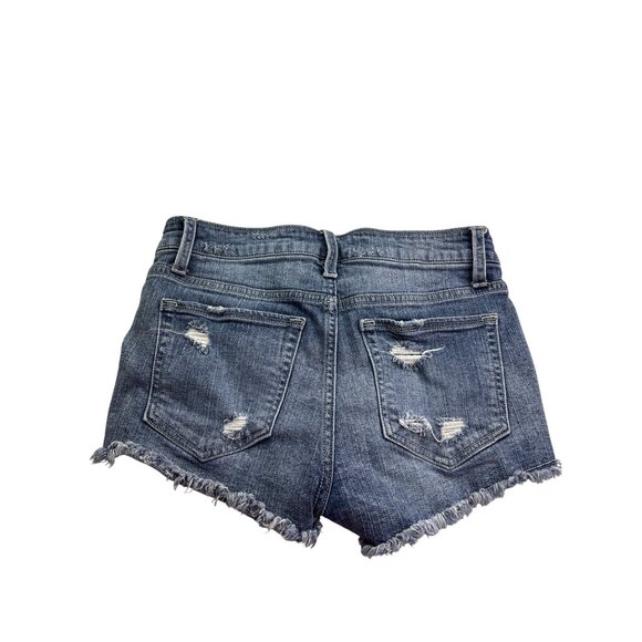Daytrip Capricorn High Rise Distressed Denim Shorts Size 25 Destroyed Cut Off - Picture 4 of 6